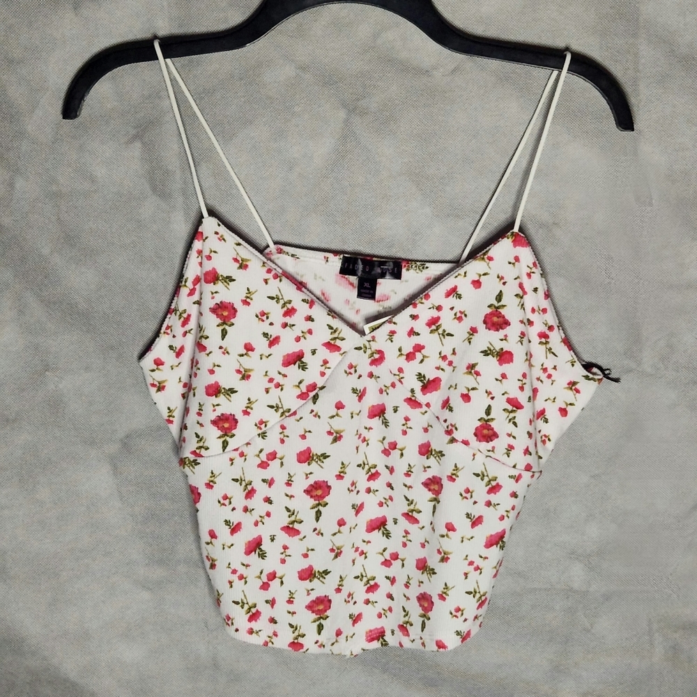 Faded Rose Crop Top With Rose Print